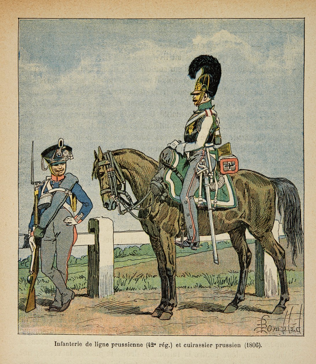 Infantry of the Prussian line and Prussian battleships from the book 