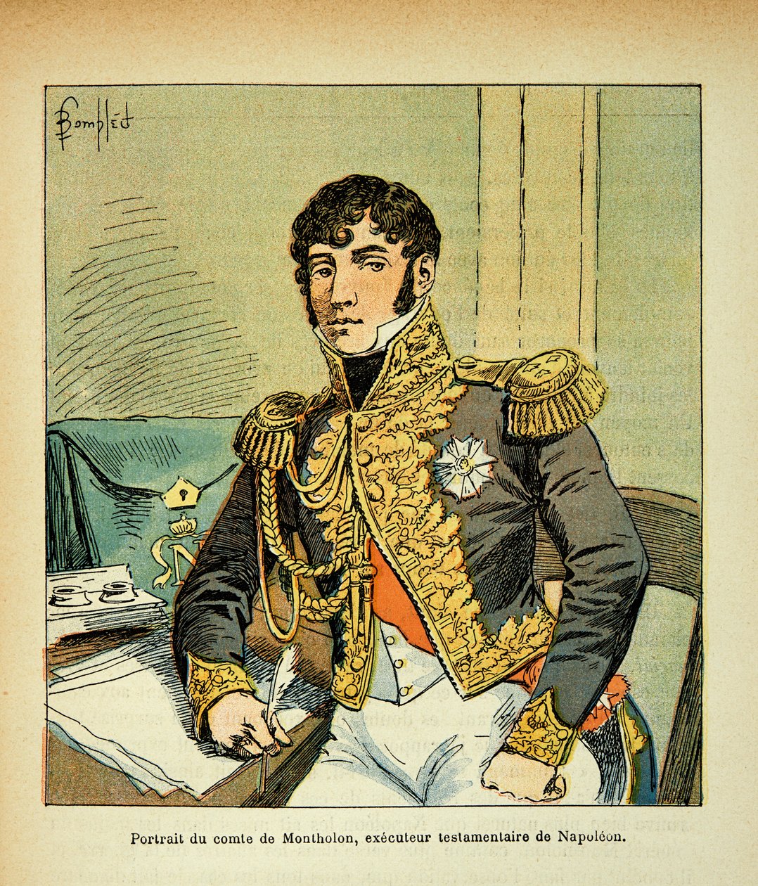 Portrait of Count Charles Tristan of Montholon, Executor of Emperor Napoleon by Louis Charles Bombled