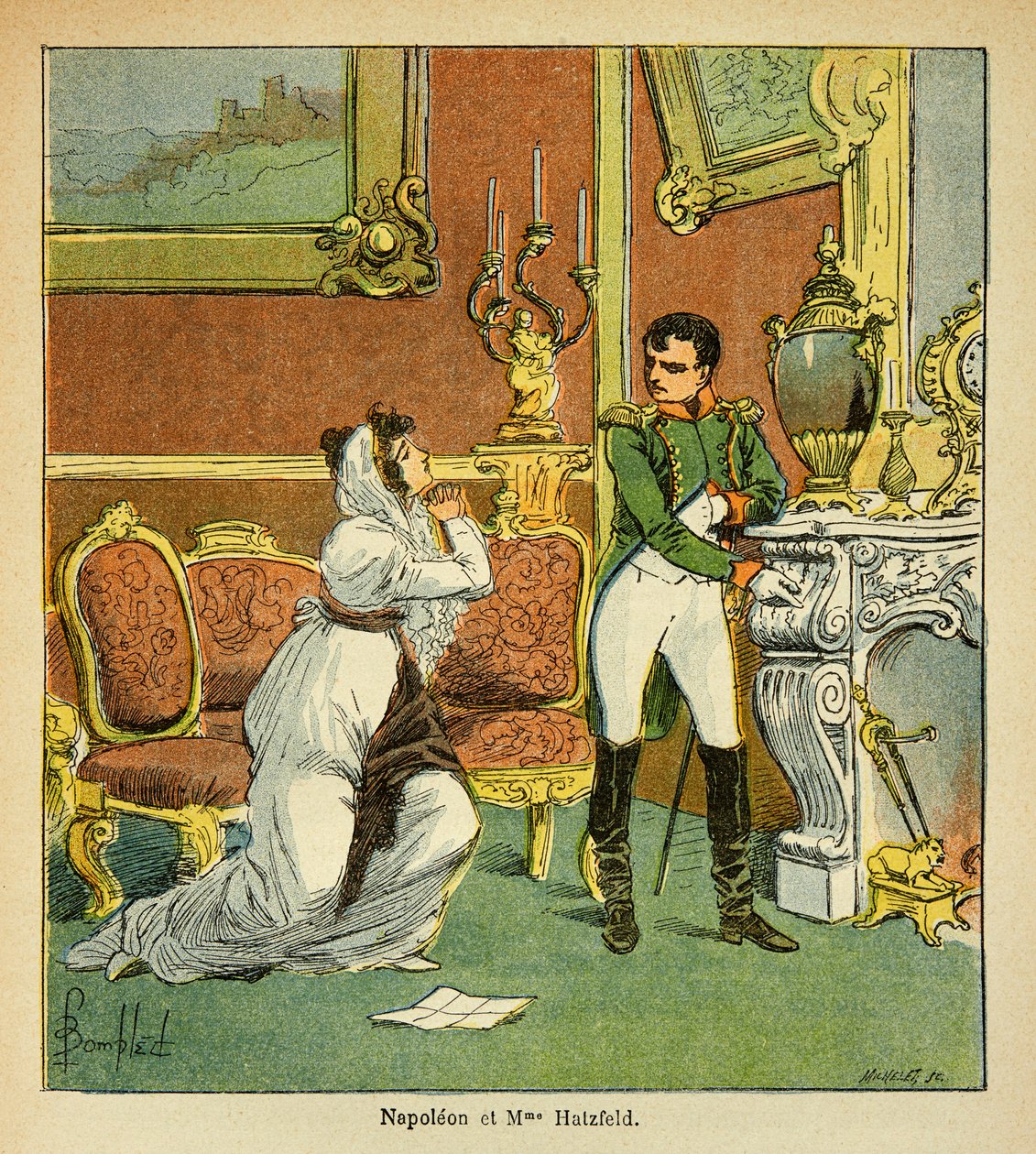 Clemency of Emperor Napoleon Towards the Princess of Hatzfeld by Louis Charles Bombled