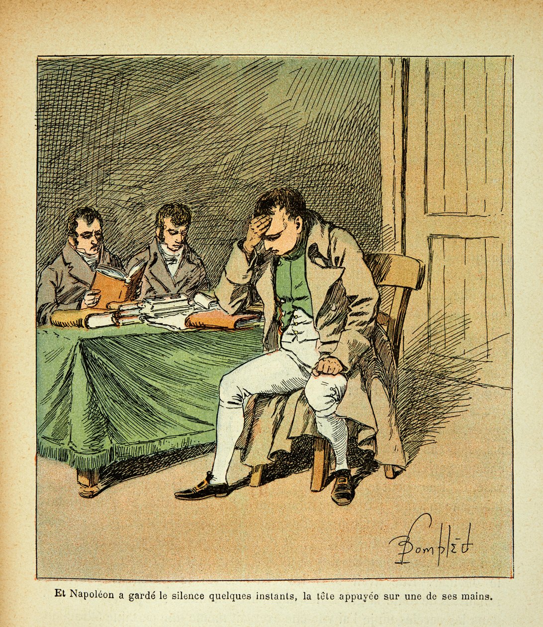 The Emperor Napoleon meditates in the reaction of his memorials by Louis Charles Bombled