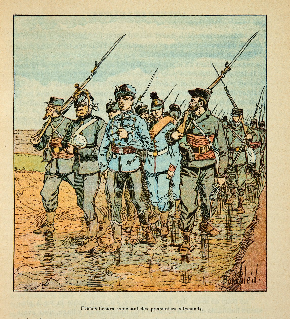 Freesinchers Bringing Back German Prisoners in October 1870 by Louis Charles Bombled