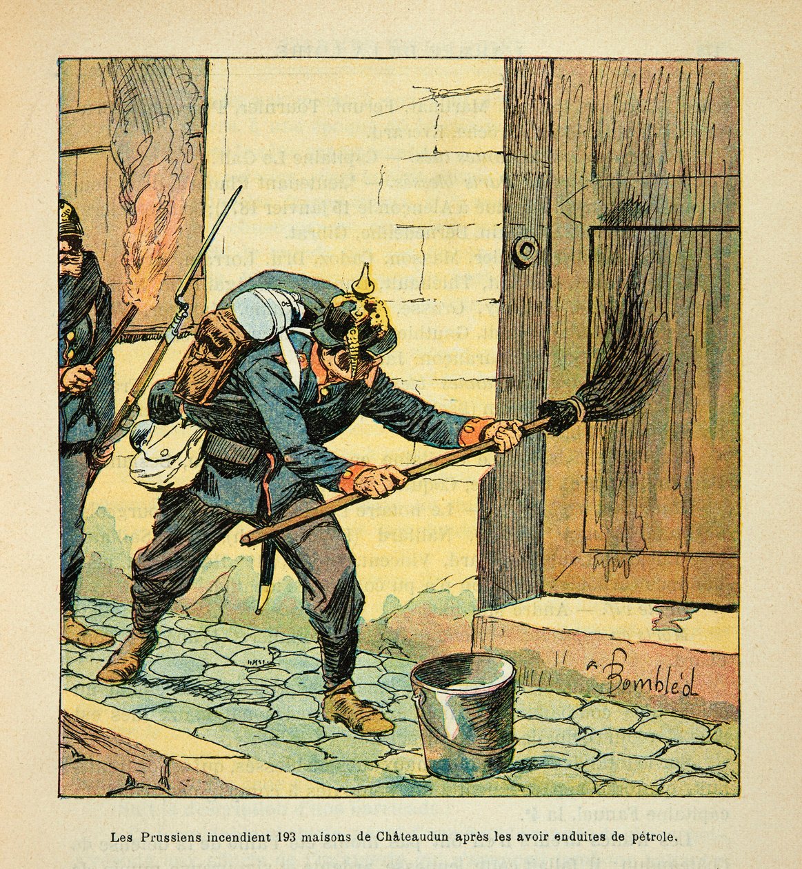 The Prussians Set Fire to 193 Houses After the Capture of Chateaudun by Louis Charles Bombled