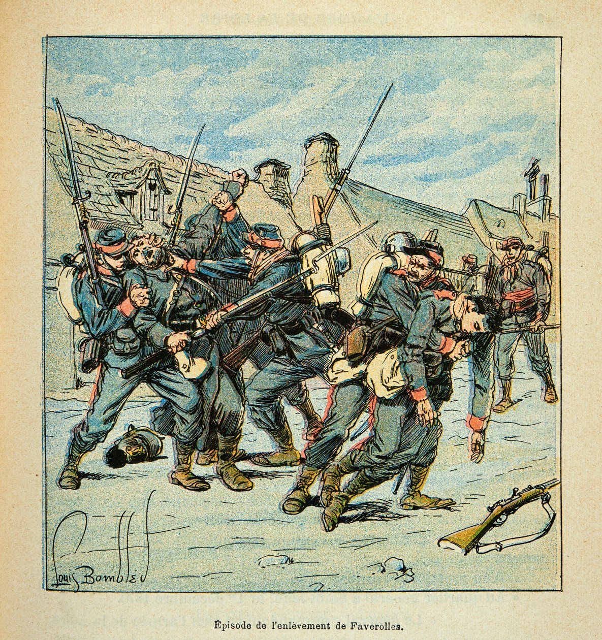 Combat Between Prussians and French in 1870 by Louis Charles Bombled