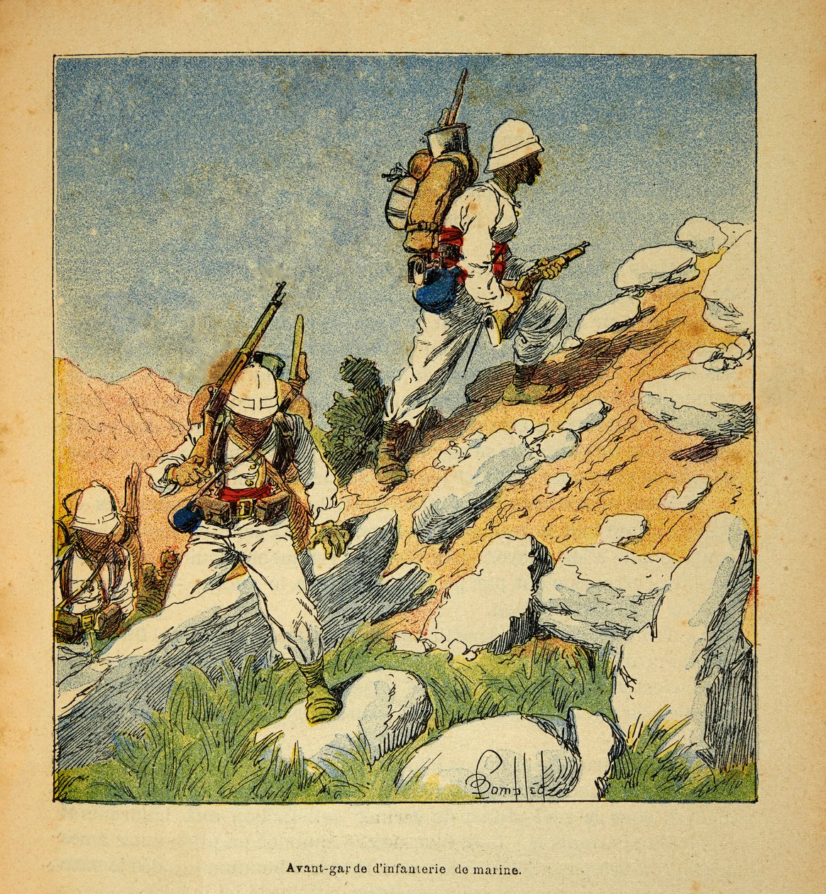 Avant-garde of Infantry in Madagascar in 1895 by Louis Charles Bombled