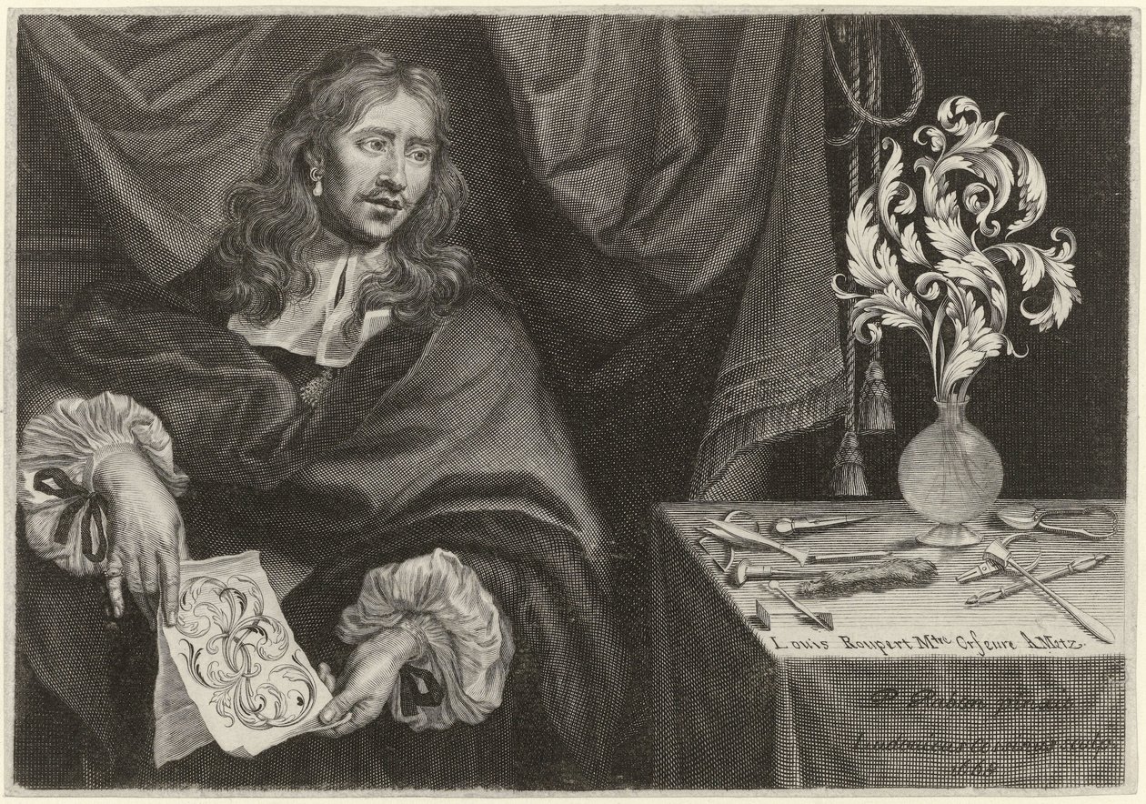 Title Print with the Portrait of Louis Roupert by Louis Cossin