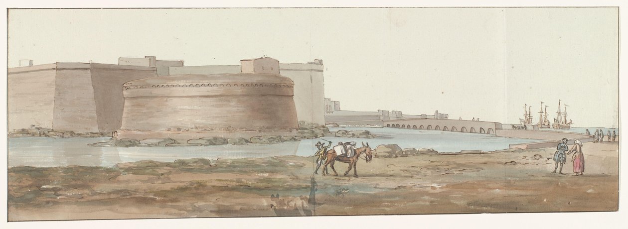 View of Gallipoli (Voyage en Italie, en Sicile et à Malte - 1778) by Louis Ducros