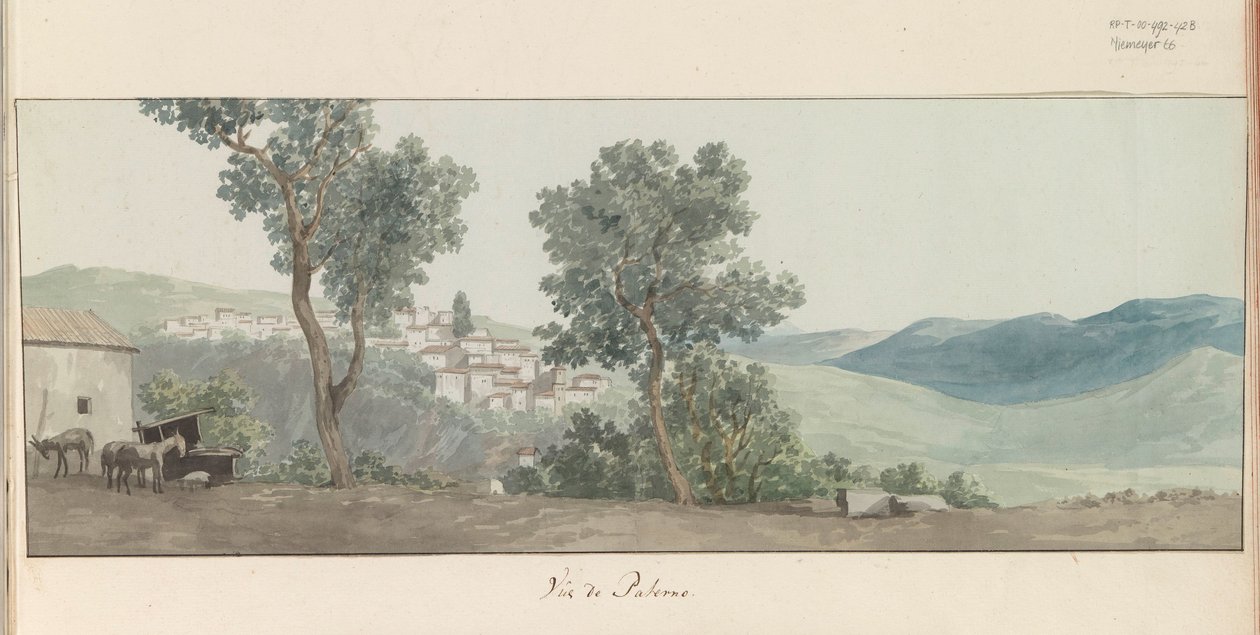 View of Paternò (Voyage en Italie, en Sicile et à Malte - 1778) by Louis Ducros