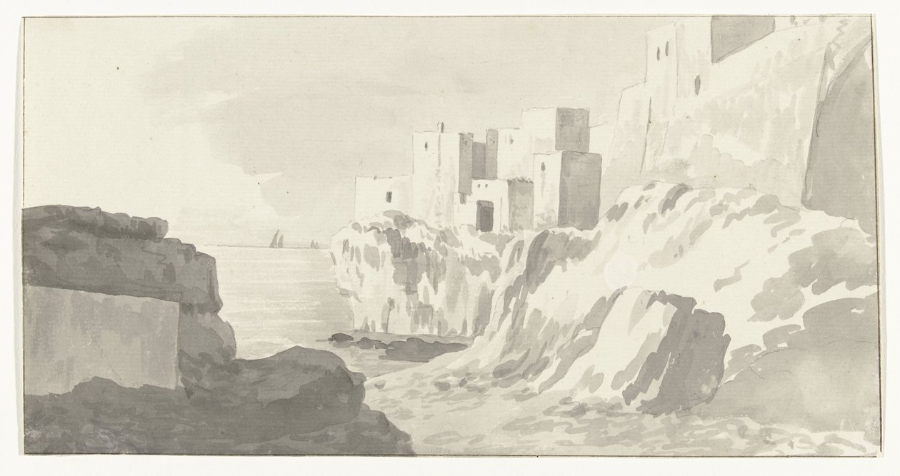 View of Polignano (Voyage in Italy, Sicily, and Malta - 1778 series) by Louis Ducros