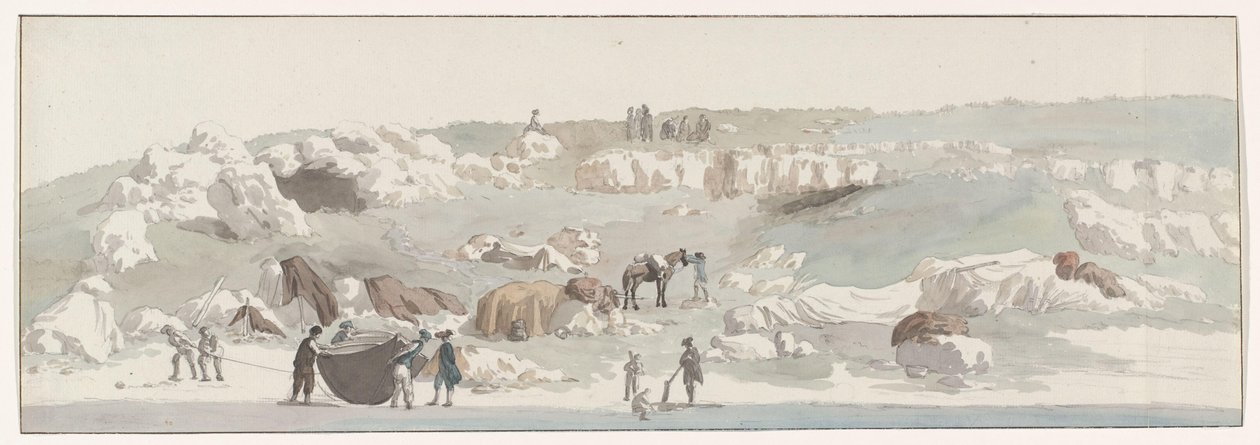 View of the Small Harbor of Luogo Vivo on the San Vito Route (Voyage en Italie, en Sicile et à Malte - 1778) by Louis Ducros