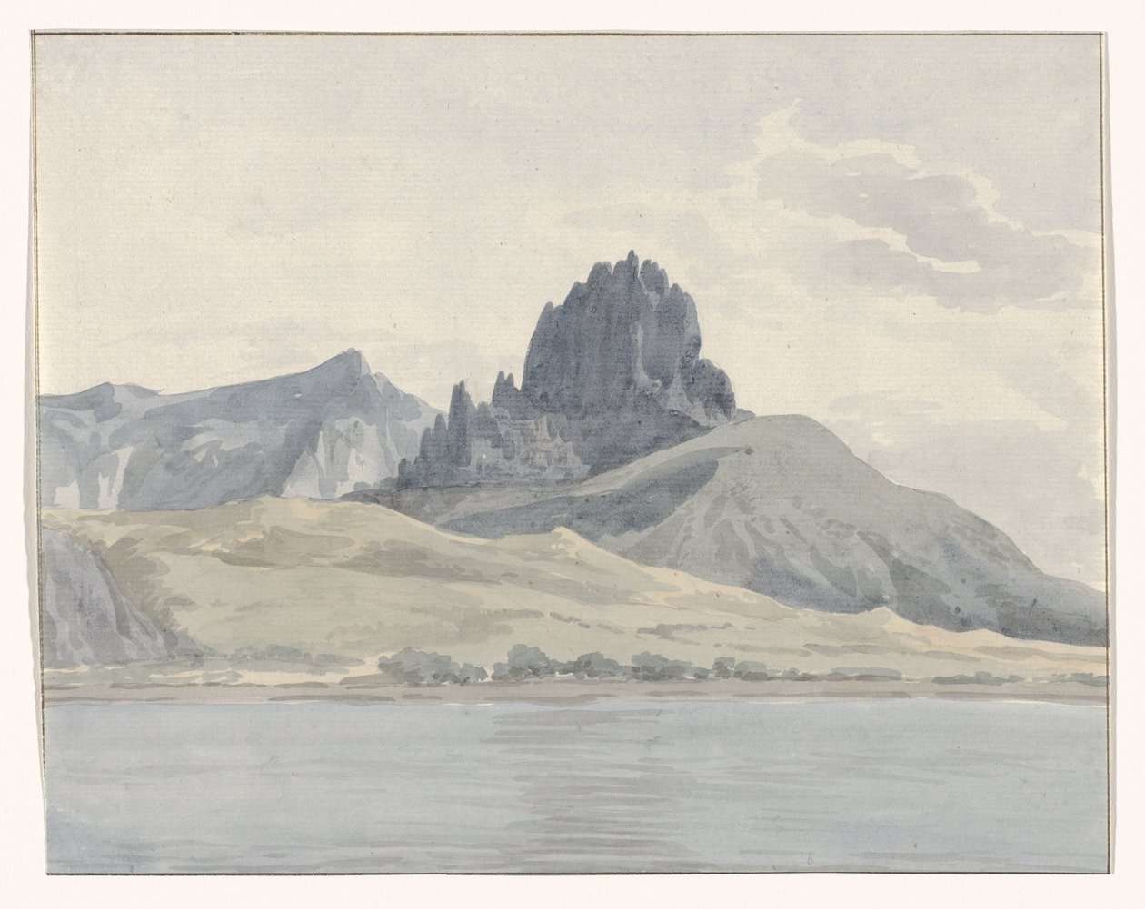 View of the Coast of Pentidatilo Beyond Cape Spartivento (Voyage en Italie, en Sicile et à Malte - 1778) by Louis Ducros