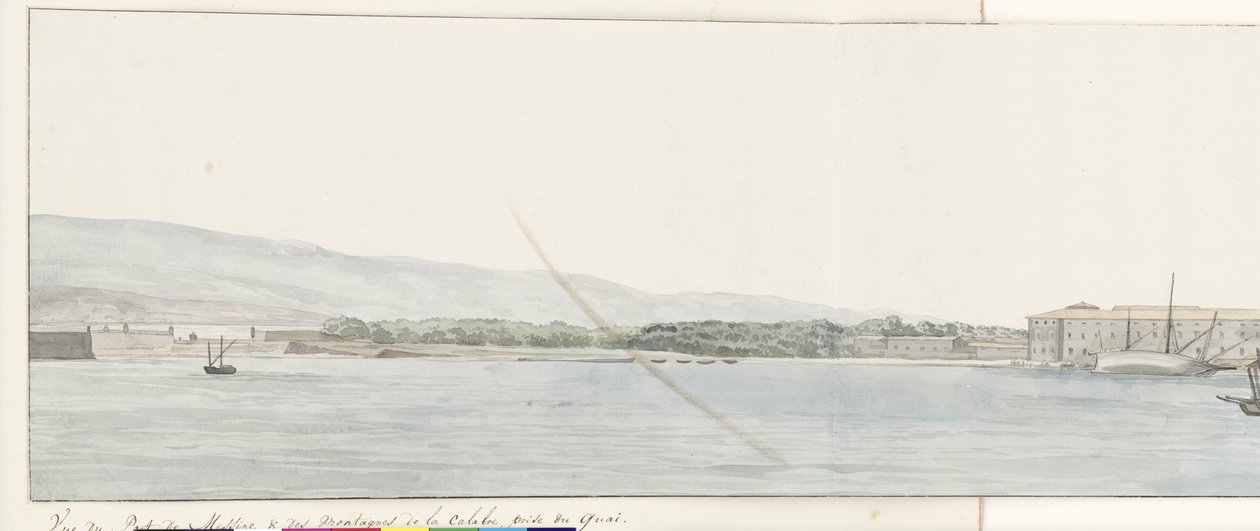 View of the Port of Messina and the Mountains of Calabria from the Quay by Louis Ducros
