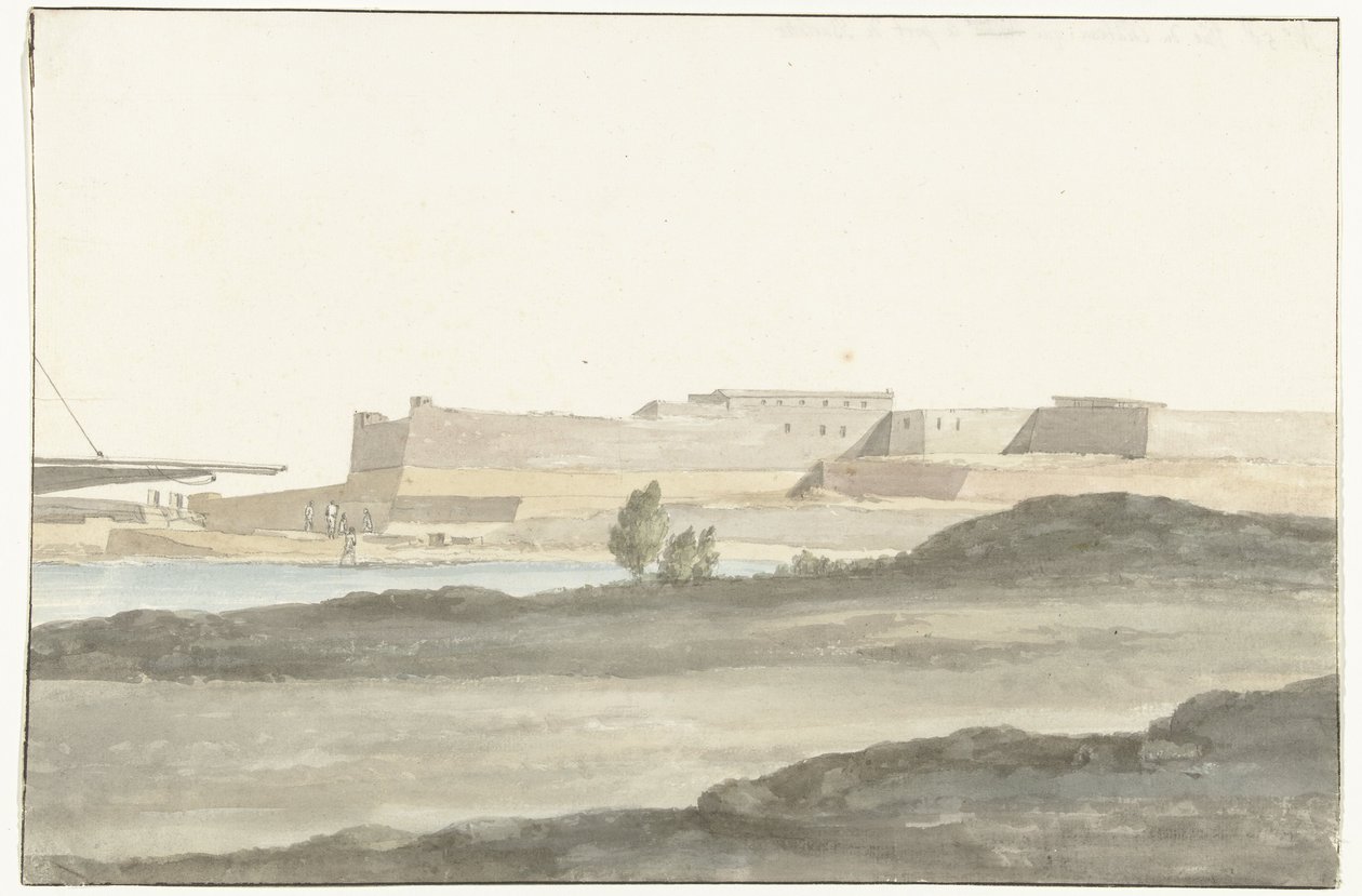 View of the Castle in the Harbor of Barletta (Voyage en Italie, en Sicile et à Malte - 1778) by Louis Ducros