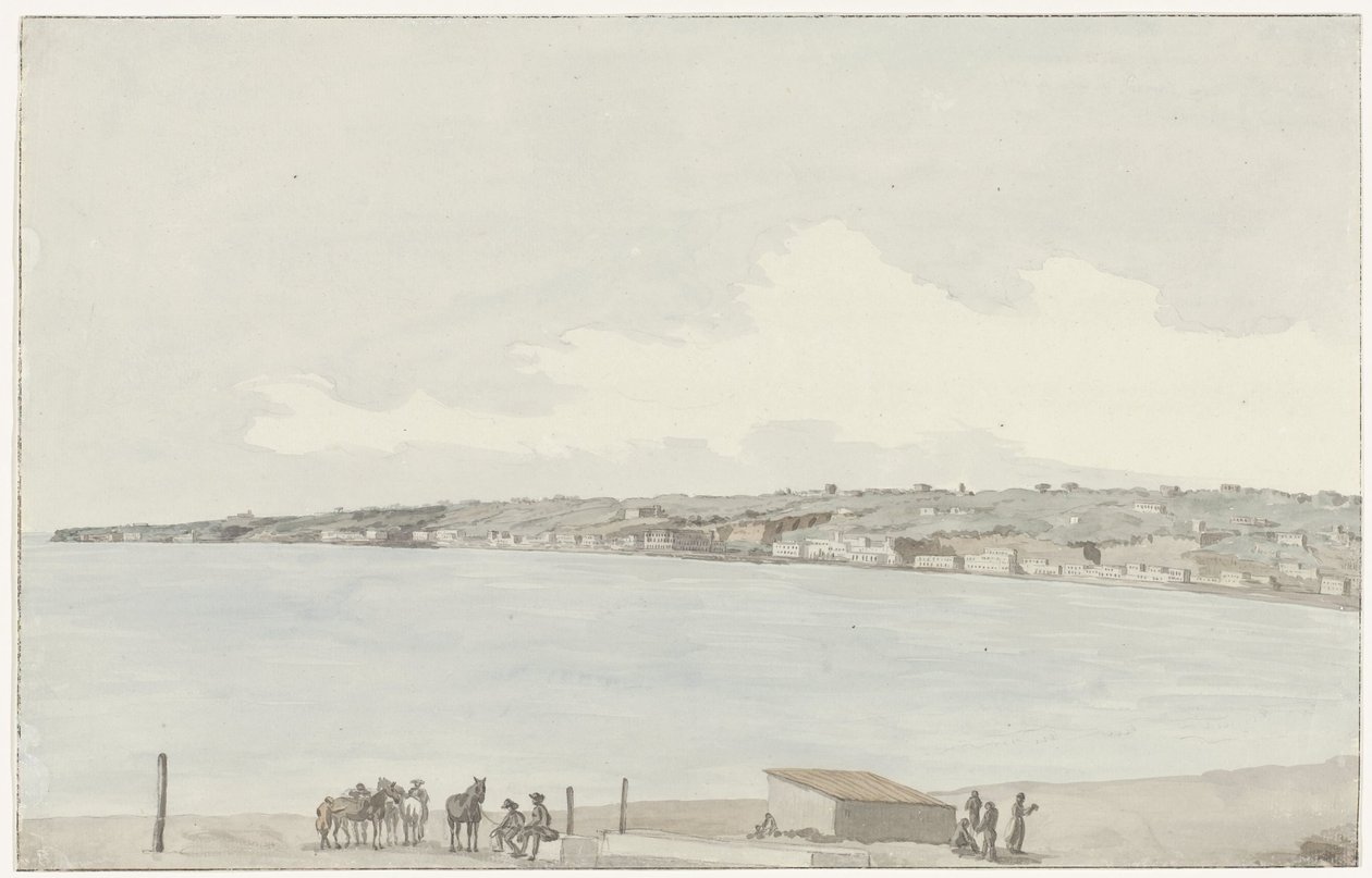 View of the Promontory of Pausilype with the Old Palace of Queen Jeanne and the Countryside of Sannazar from the Balcony of the Inn by Louis Ducros