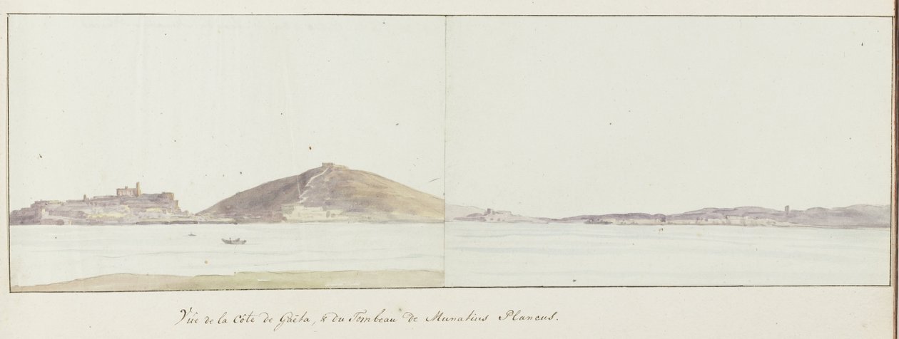 View of the Coast of Gaeta and Mausoleum of Munatius Plancus (Lucio Munazio Planco) by Louis Ducros