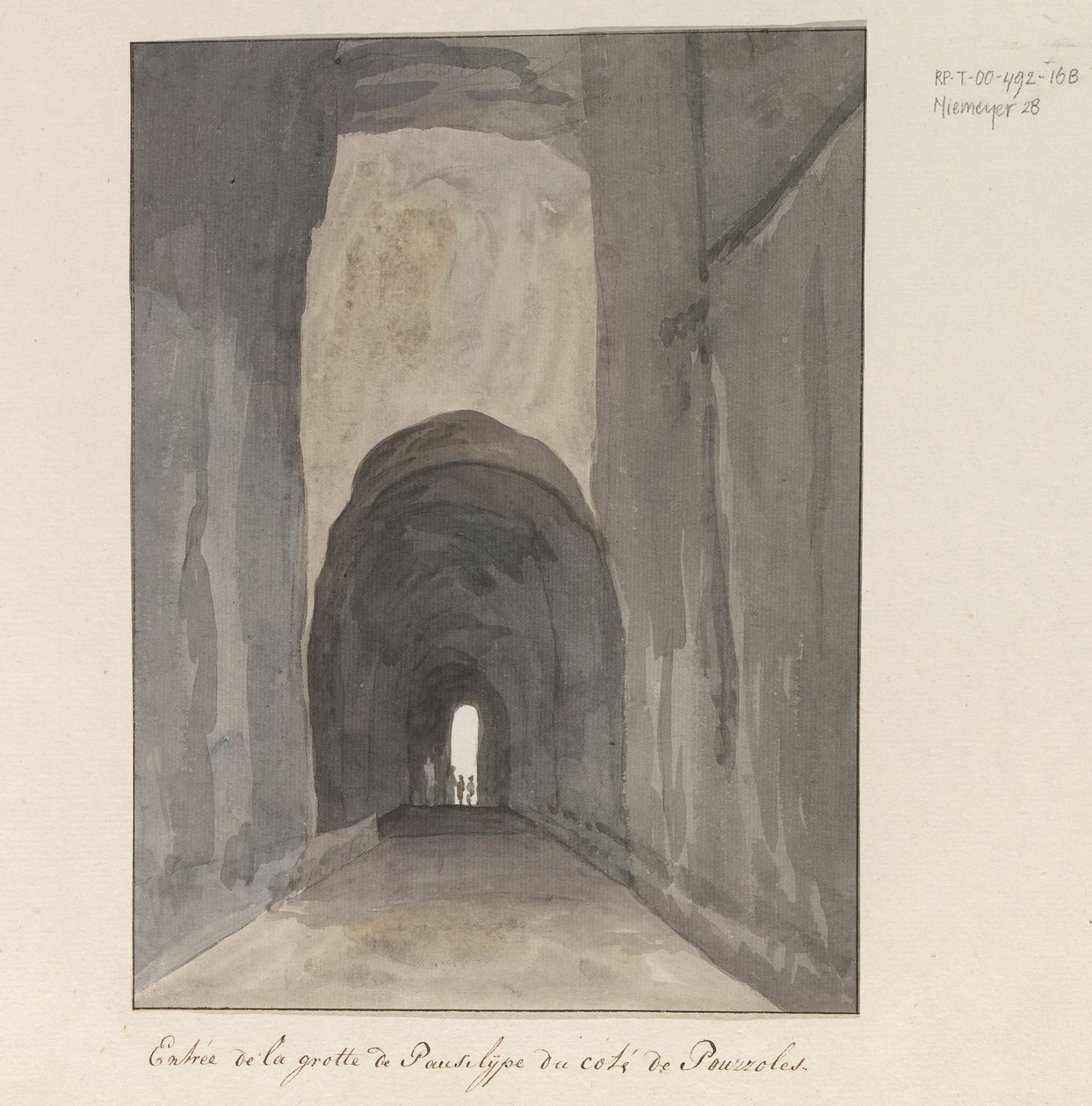 Entrance of Crypta Neapolitana (or Grotta di Posillipo) on the Coast of Pozzuoli by Louis Ducros