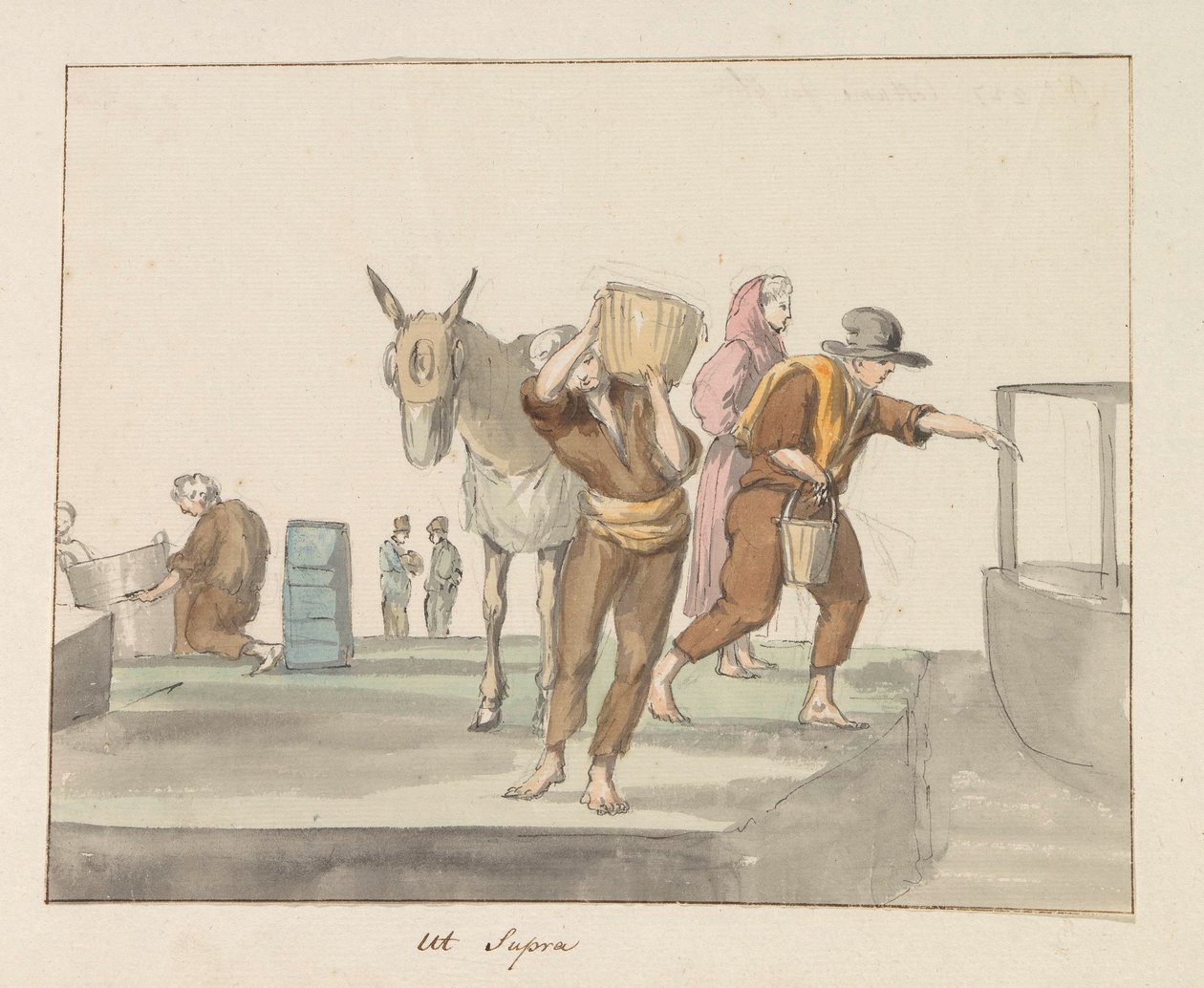 Costumes of Gozo Island (Voyage en Italie, en Sicile et à Malte - 1778) by Louis Ducros