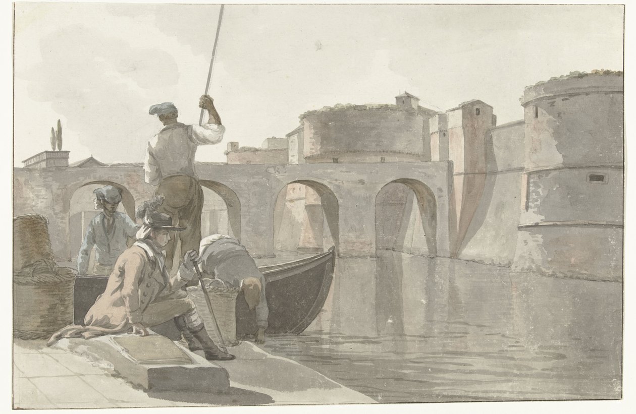 New Moat of the Fortifications in Taranto (Voyage en Italie, en Sicile et à Malte - 1778) by Louis Ducros