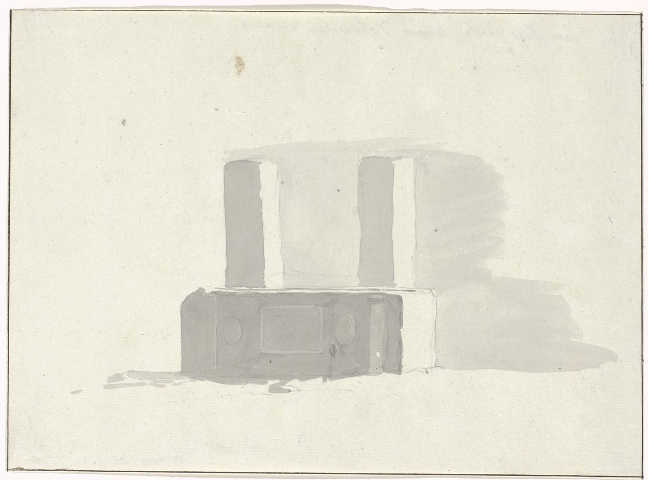 Old Sarcophagus Used as a Drinking Trough in Terracina (Voyage en Italie, en Sicile et à Malte - 1778) by Louis Ducros