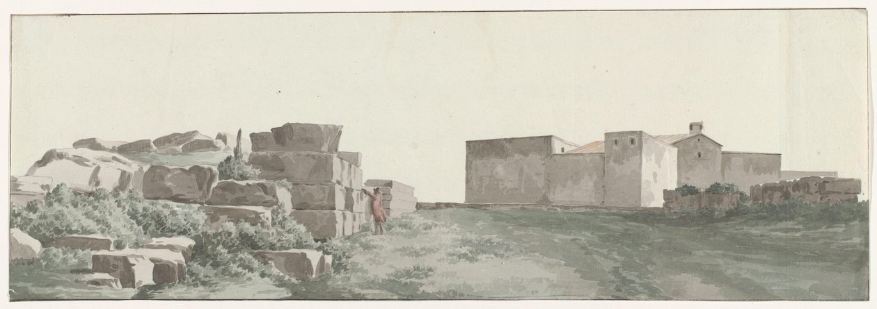 Profile of the Inner and Outer Walls of the Old City of Manduria (Voyage en Italie, en Sicile et à Malte - 1778) by Louis Ducros