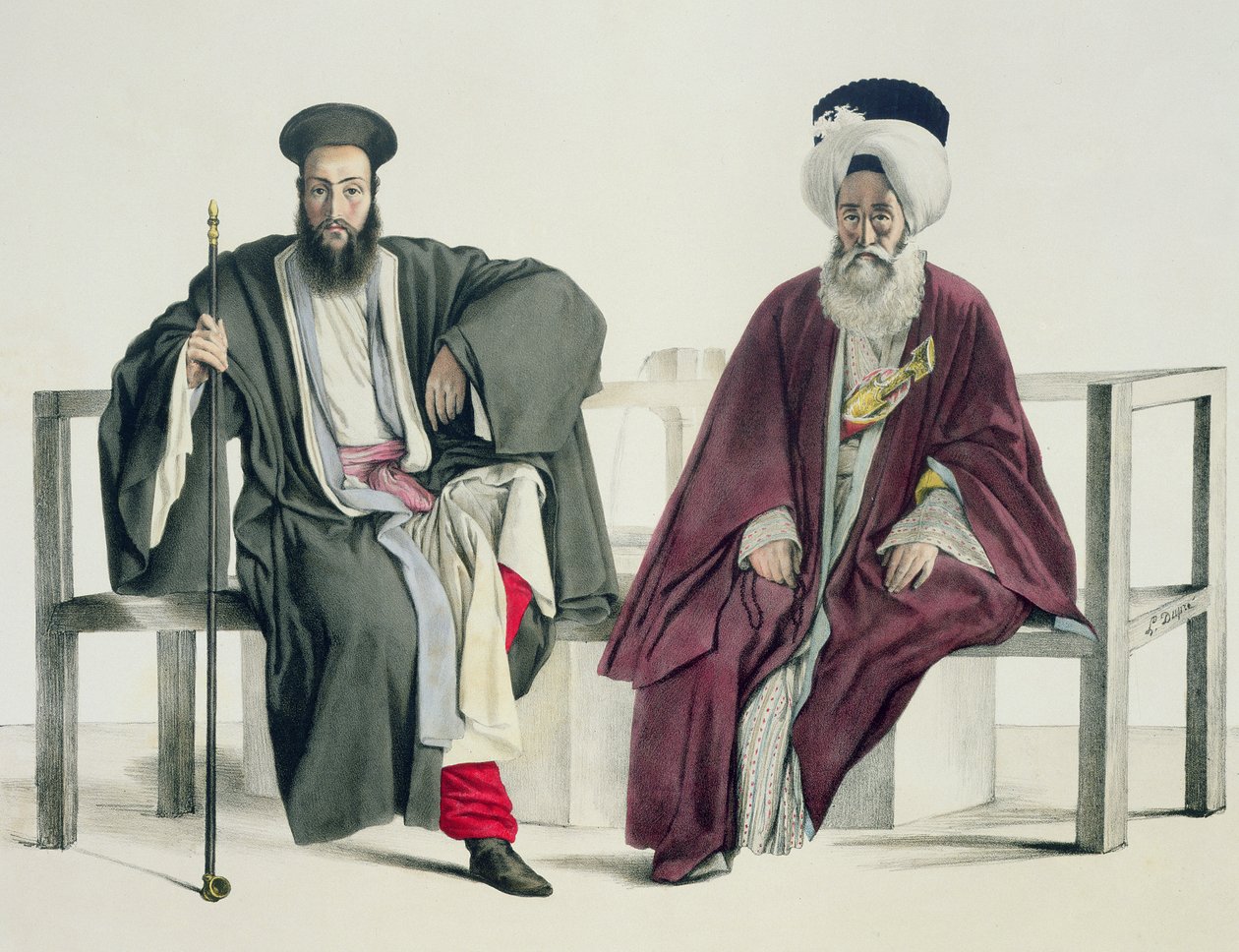 A Greek Priest and a Turk, engraved by the Thierry Brothers, 1825 by Louis Dupré