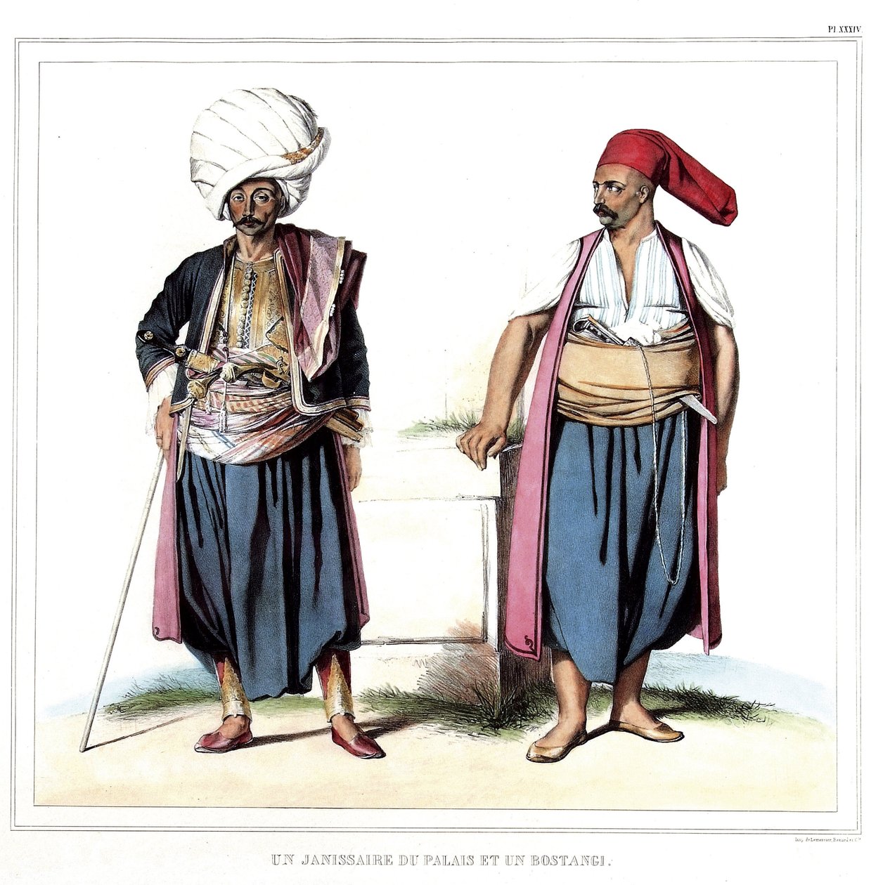 A Janissary of the palace and a bostangi (gardener of the serail). in 