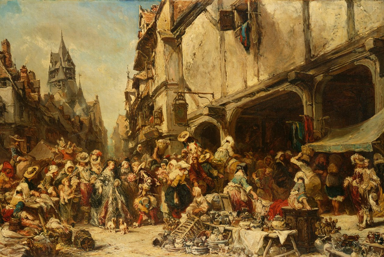 The Market Place, 1862 by Eugene Isabey