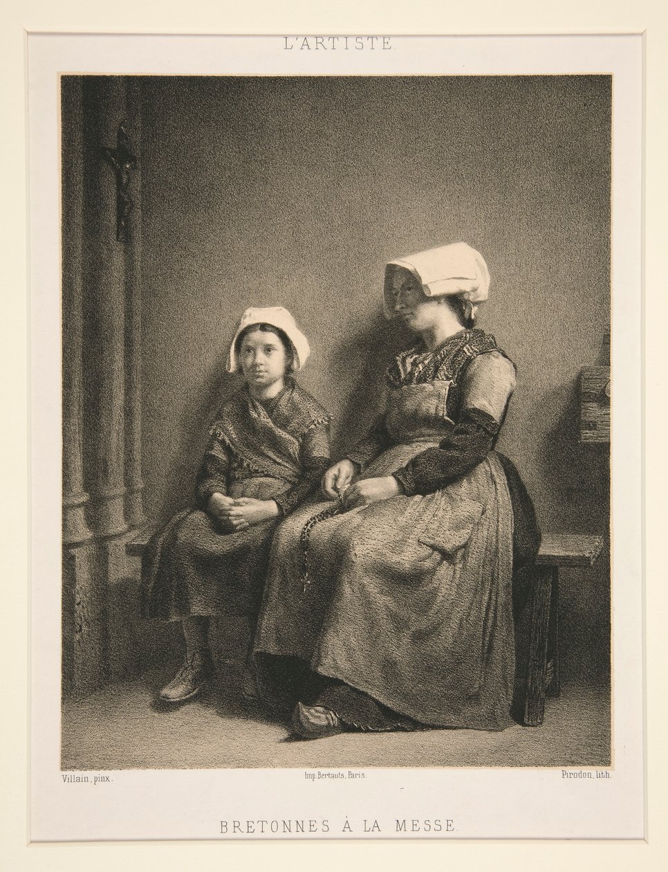 Breton Women at Mass by Louis Eugene Pirodon