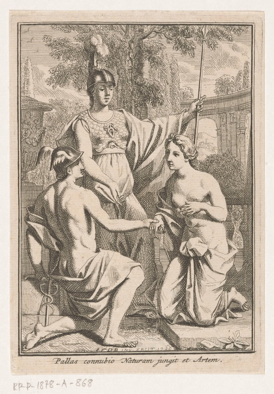 Minerva Reunites Mercury and the Personification of Nature by Louis Fabritius Dubourg