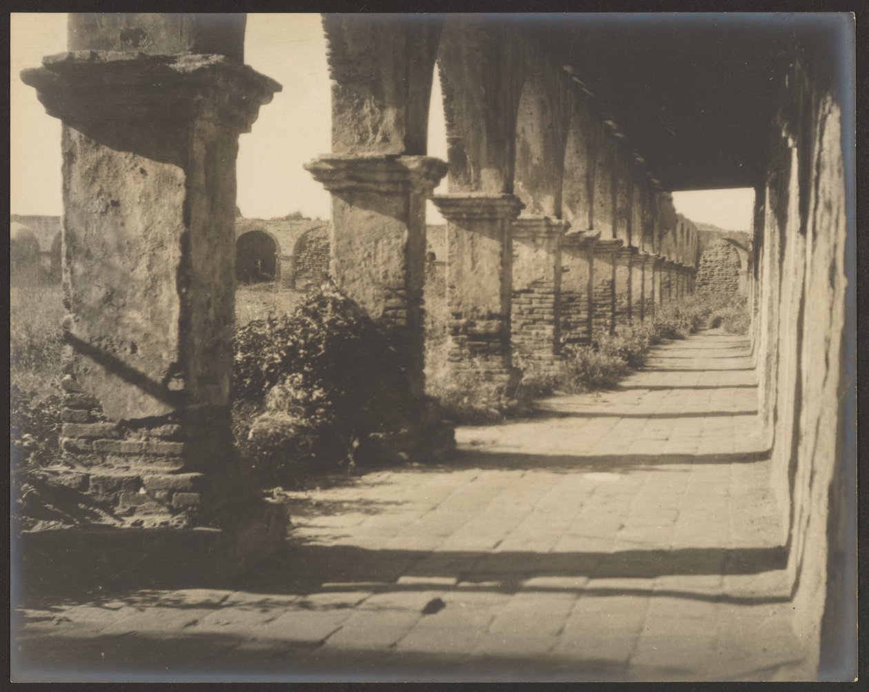 [Arched Mission Hallway] by Louis Fleckenstein