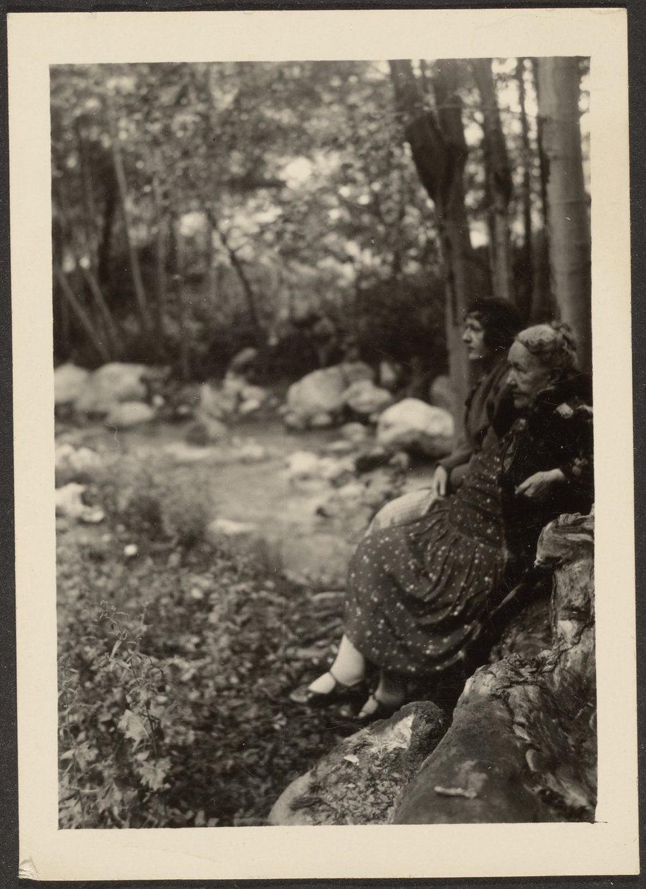 Florence and Mrs. Fleckenstein by Forest Stream by Louis Fleckenstein