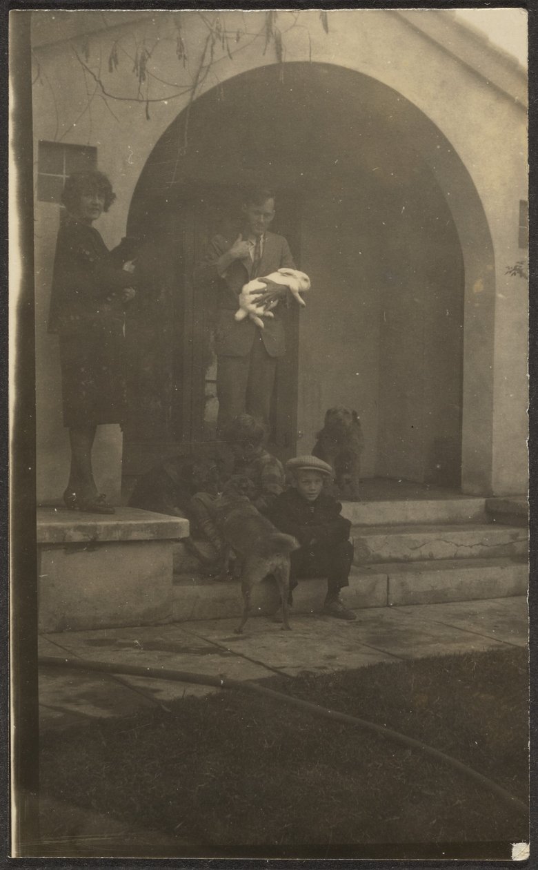 Florence's Family with Pet Rabbit by Louis Fleckenstein