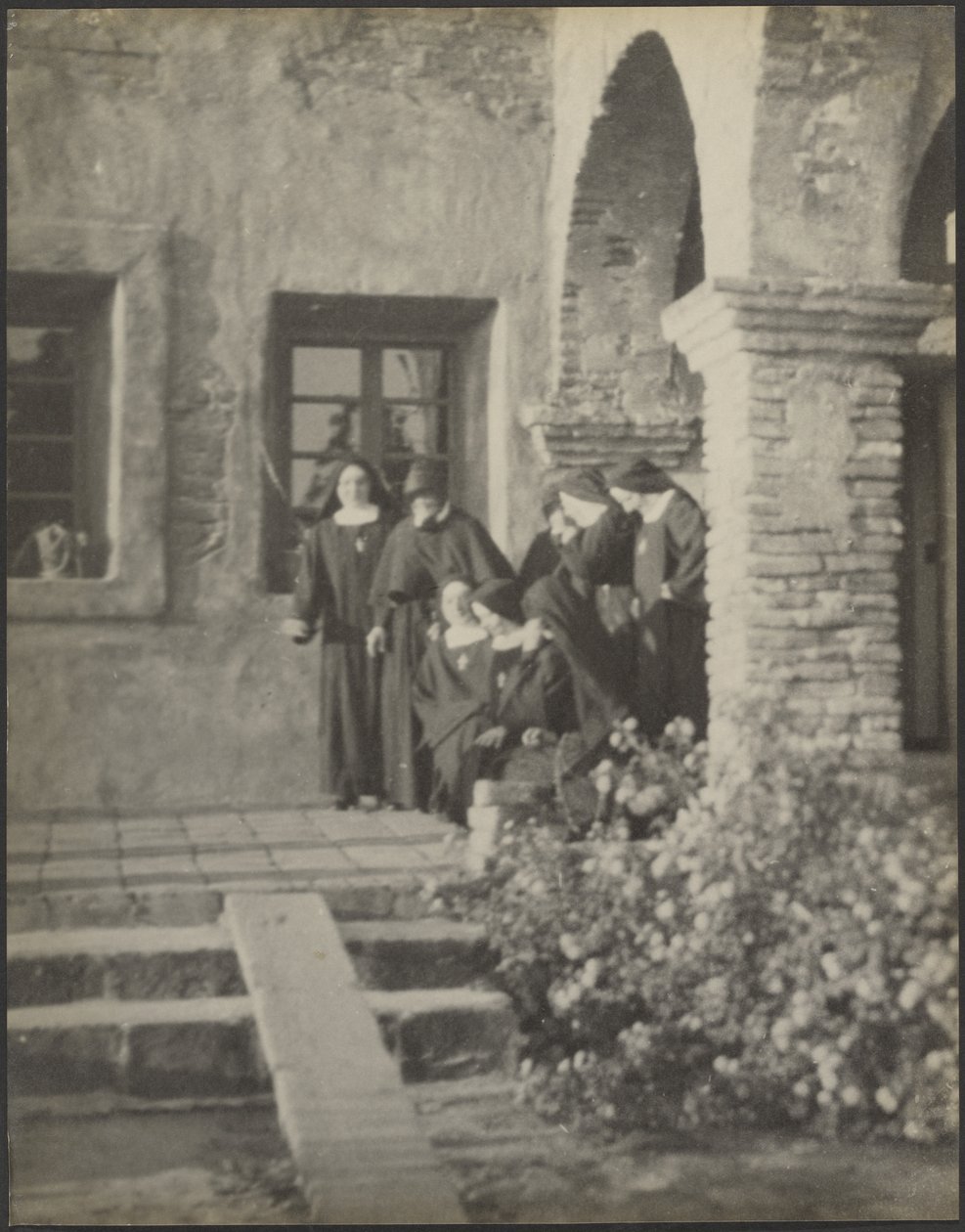 Nuns Outside Ecclesiastical Building by Louis Fleckenstein
