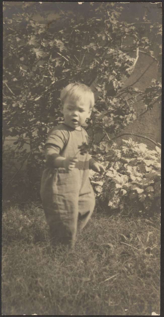 Portrait of a Child in Garden by Louis Fleckenstein