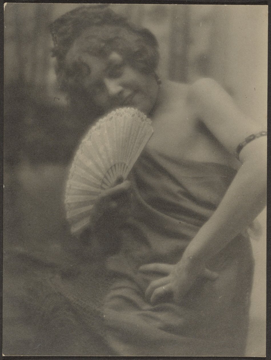 Portrait of a Girl with Fan by Louis Fleckenstein