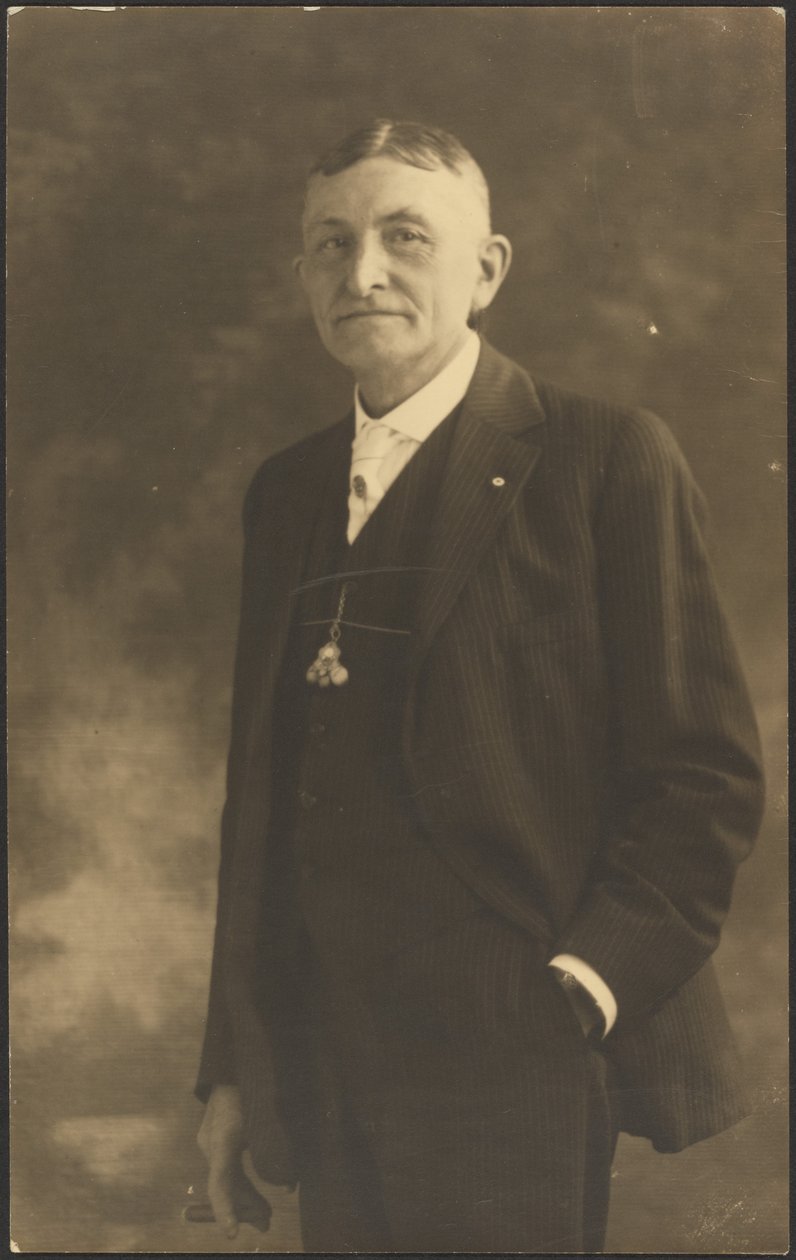 Portrait of a Man with Ornate Watch Fob by Louis Fleckenstein