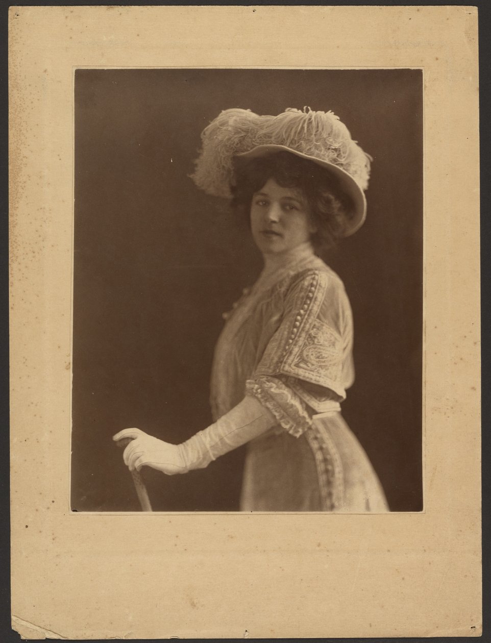 Portrait of a Woman Standing with Umbrella by Louis Fleckenstein