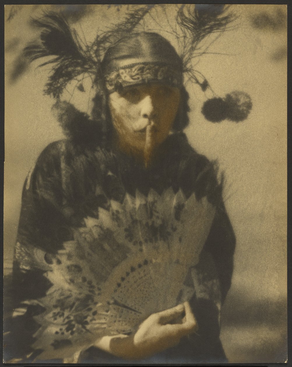Portrait of a Woman Holding a Fan by Louis Fleckenstein