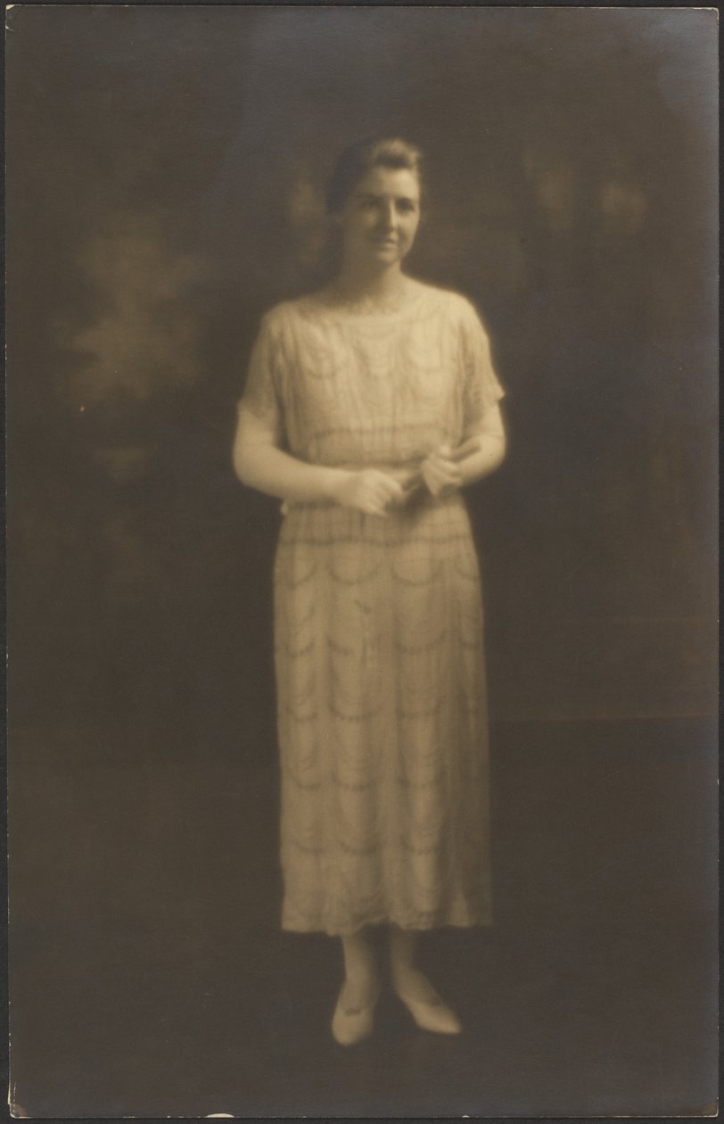 Portrait of a Woman in Elbow Gloves by Louis Fleckenstein
