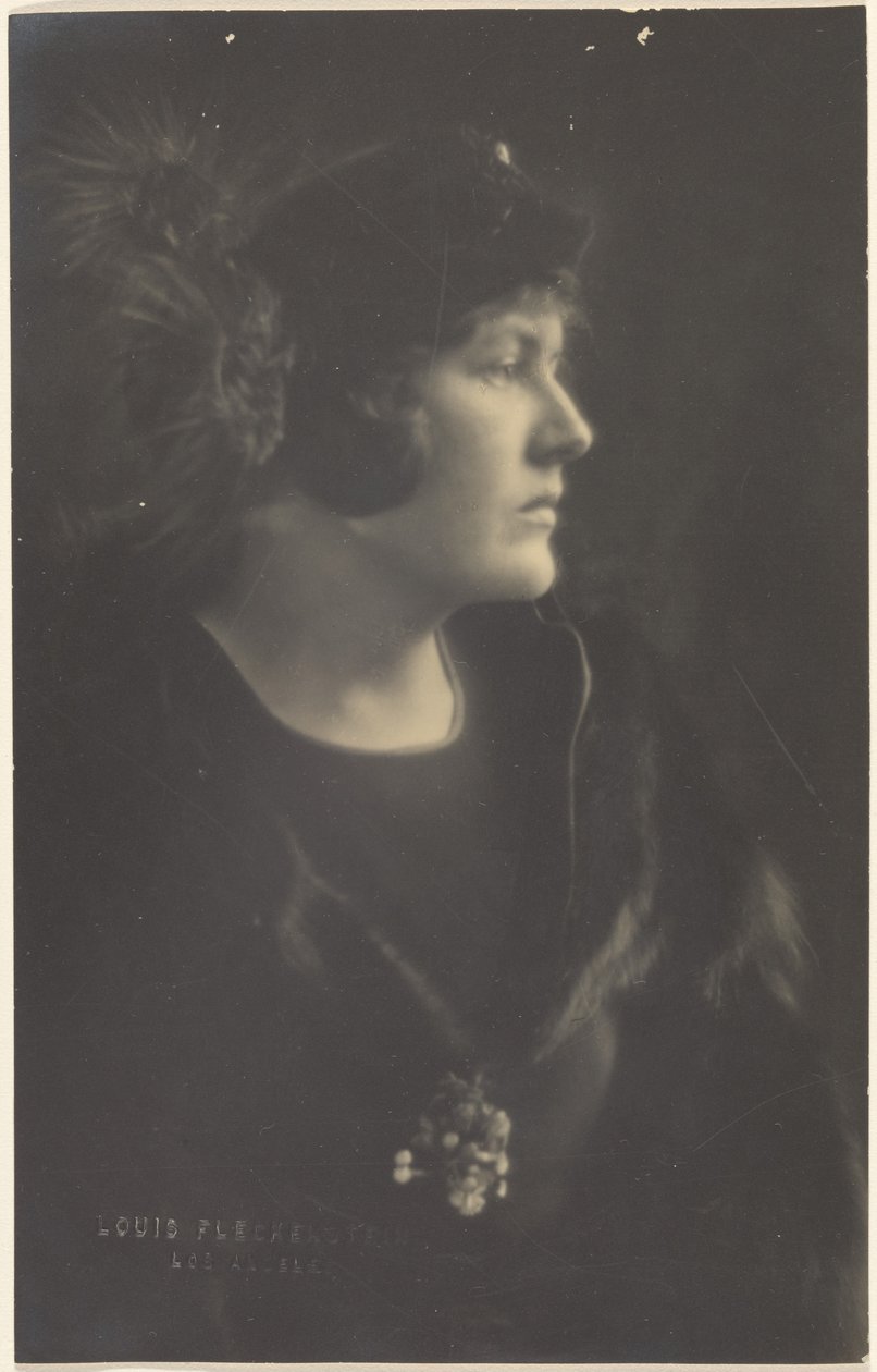Portrait of a Woman in Fur Cape by Louis Fleckenstein