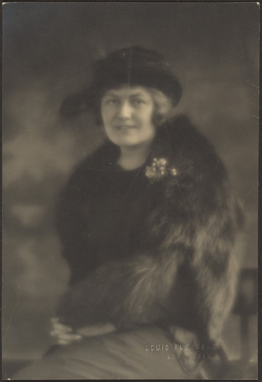 Portrait of a Woman in Fur Cape by Louis Fleckenstein