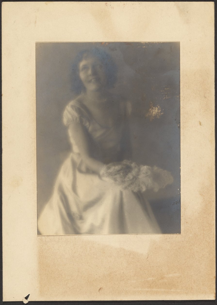 Portrait of a Woman with Feather Fan by Louis Fleckenstein