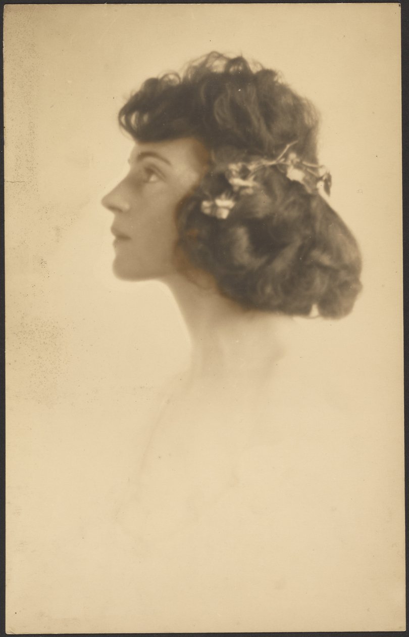 Portrait of a Woman with Flower Wreath by Louis Fleckenstein