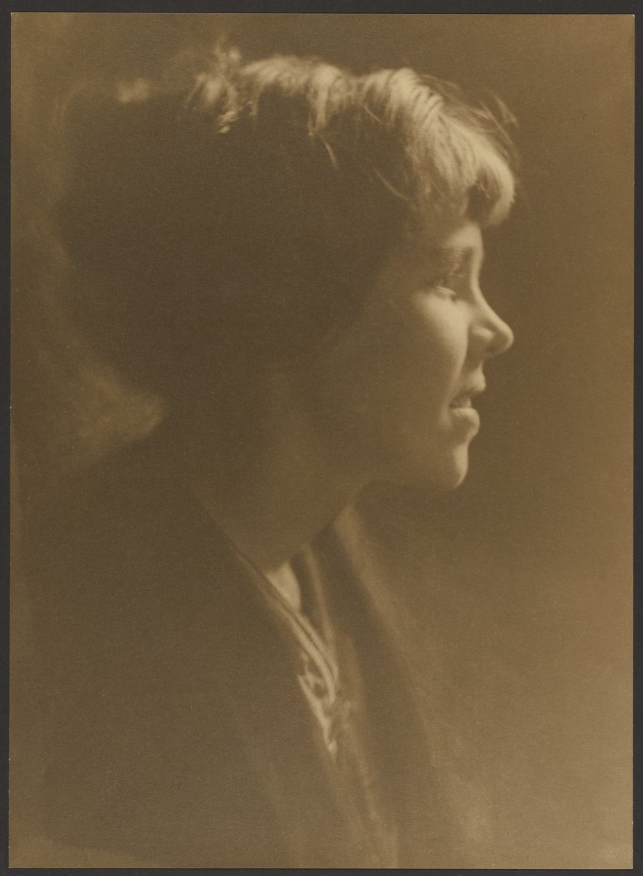 Portrait of a Woman with Hair in Loose Bun by Louis Fleckenstein