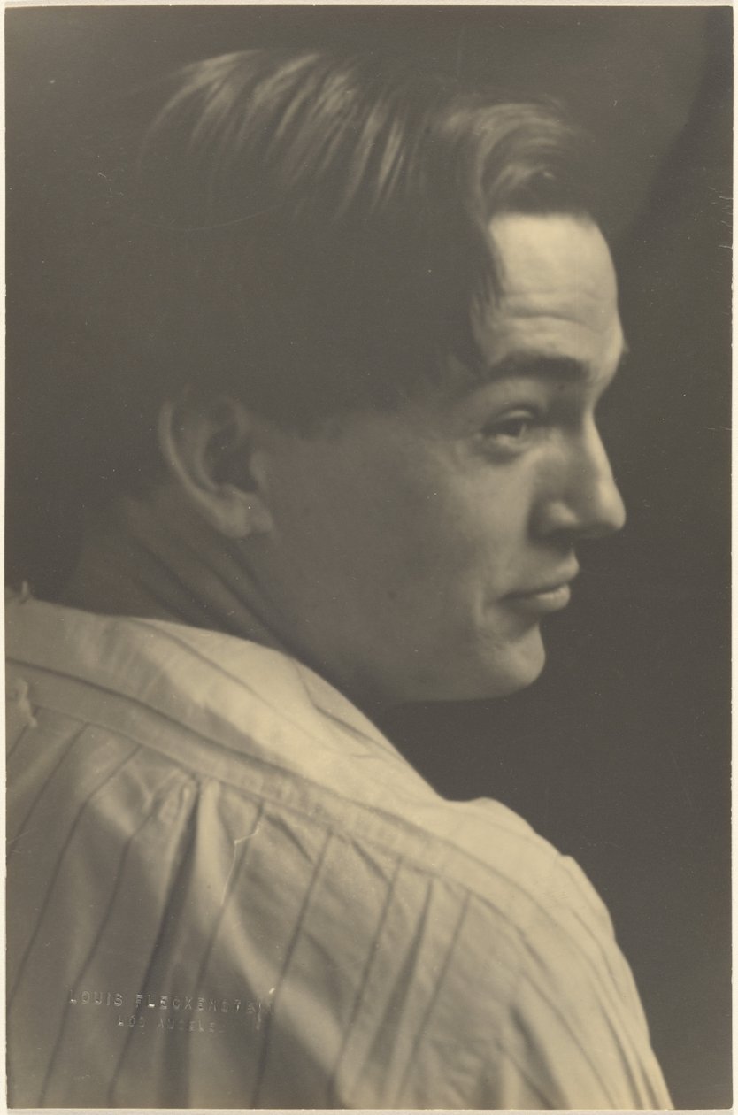 Portrait of a Young Man in Striped Shirt by Louis Fleckenstein