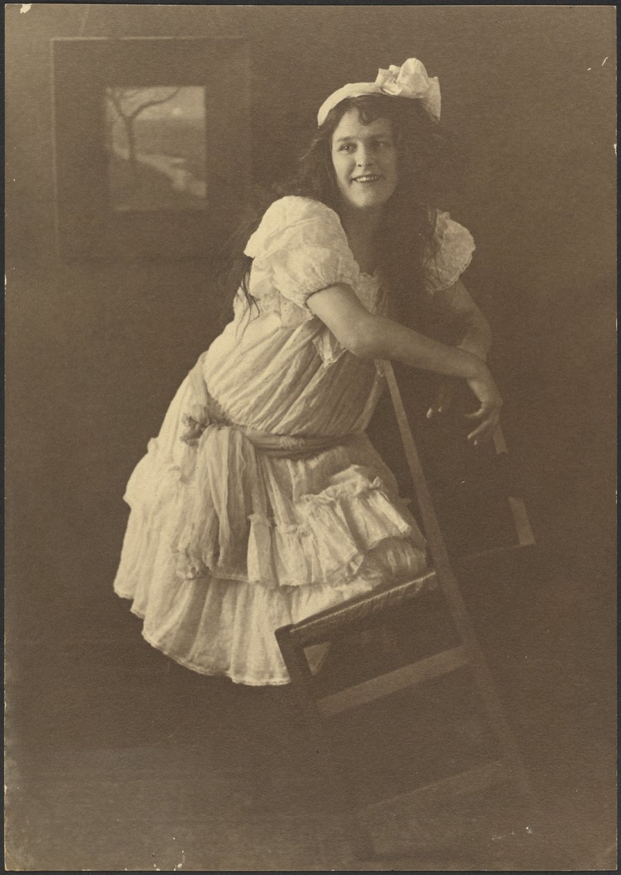 Portrait of a Young Woman with Chair by Louis Fleckenstein