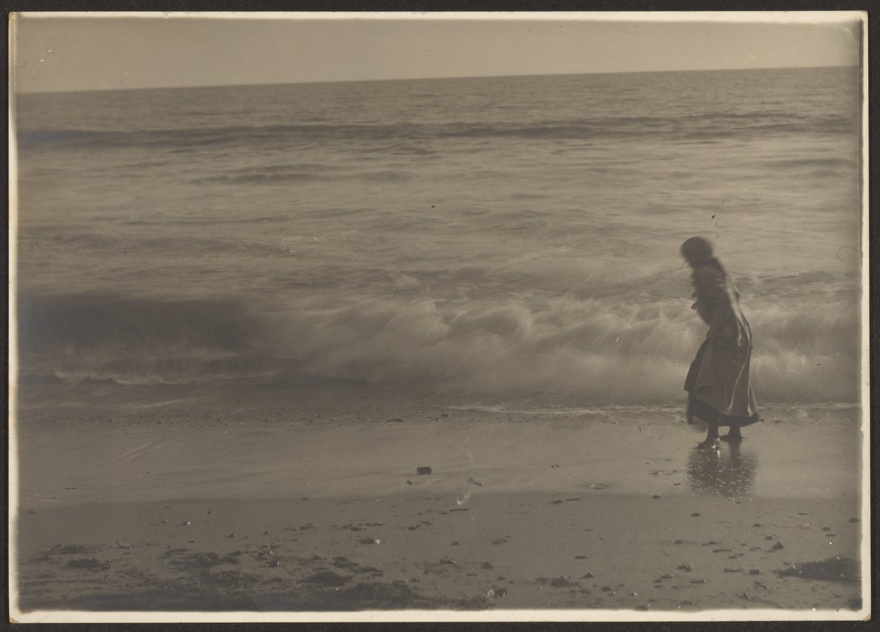 Woman Walking in the Beach Surf by Louis Fleckenstein