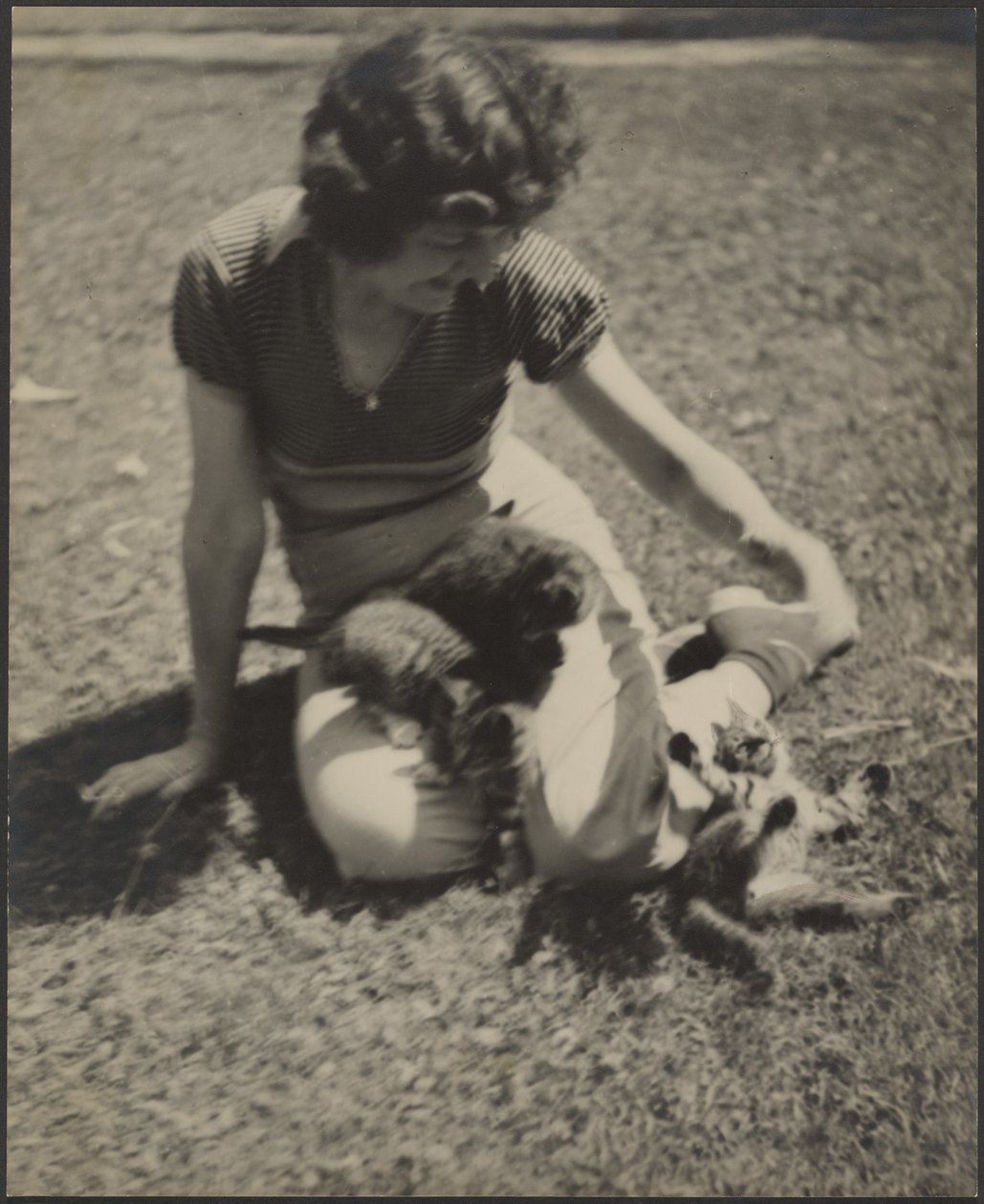Woman with Kittens by Louis Fleckenstein