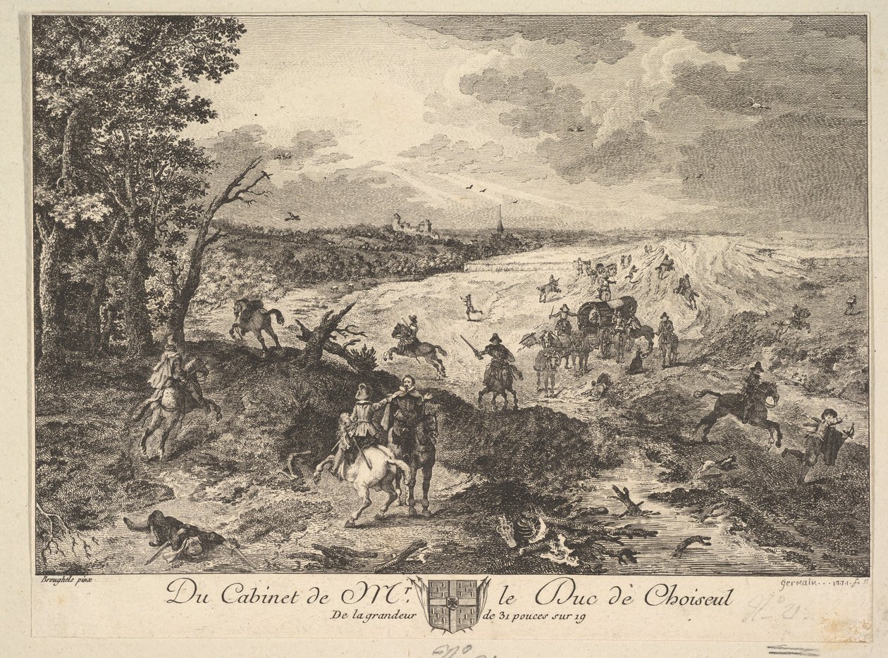 Robbery on a Road after a Painting in the Collection of the Duc de Choiseul by Louis Germain