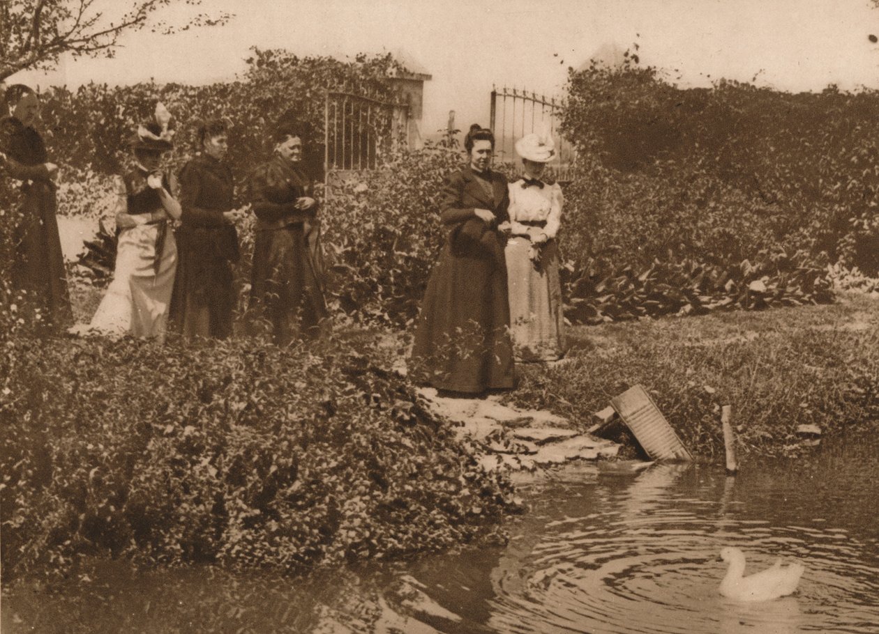 A Group of Women by a Duck Pond by Louis Guichard