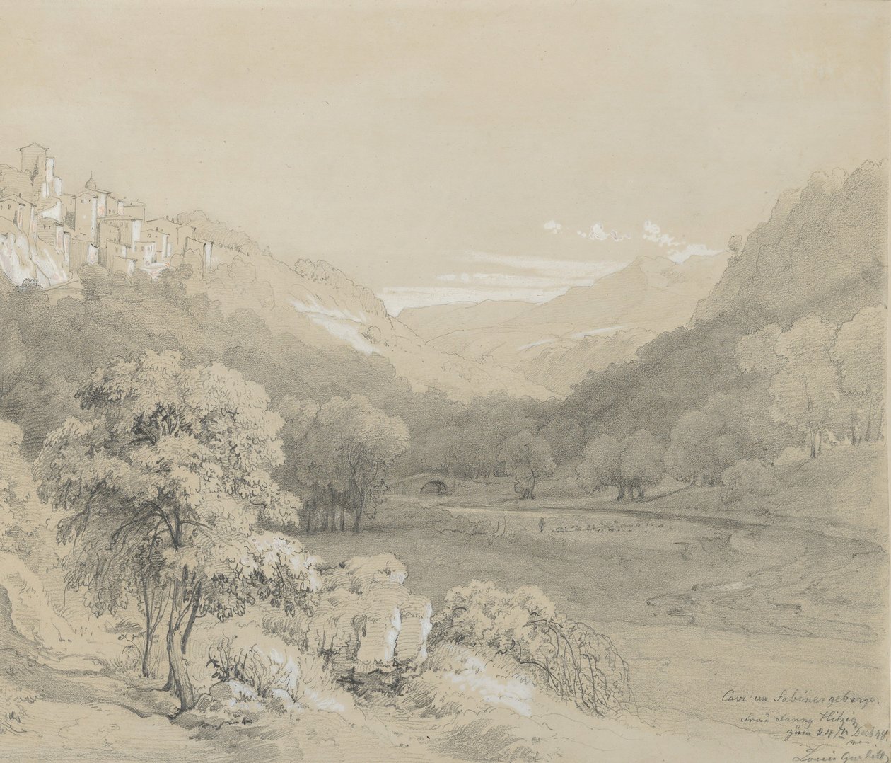 A View of Cavi in the Sabine Hills by Louis Gurlitt
